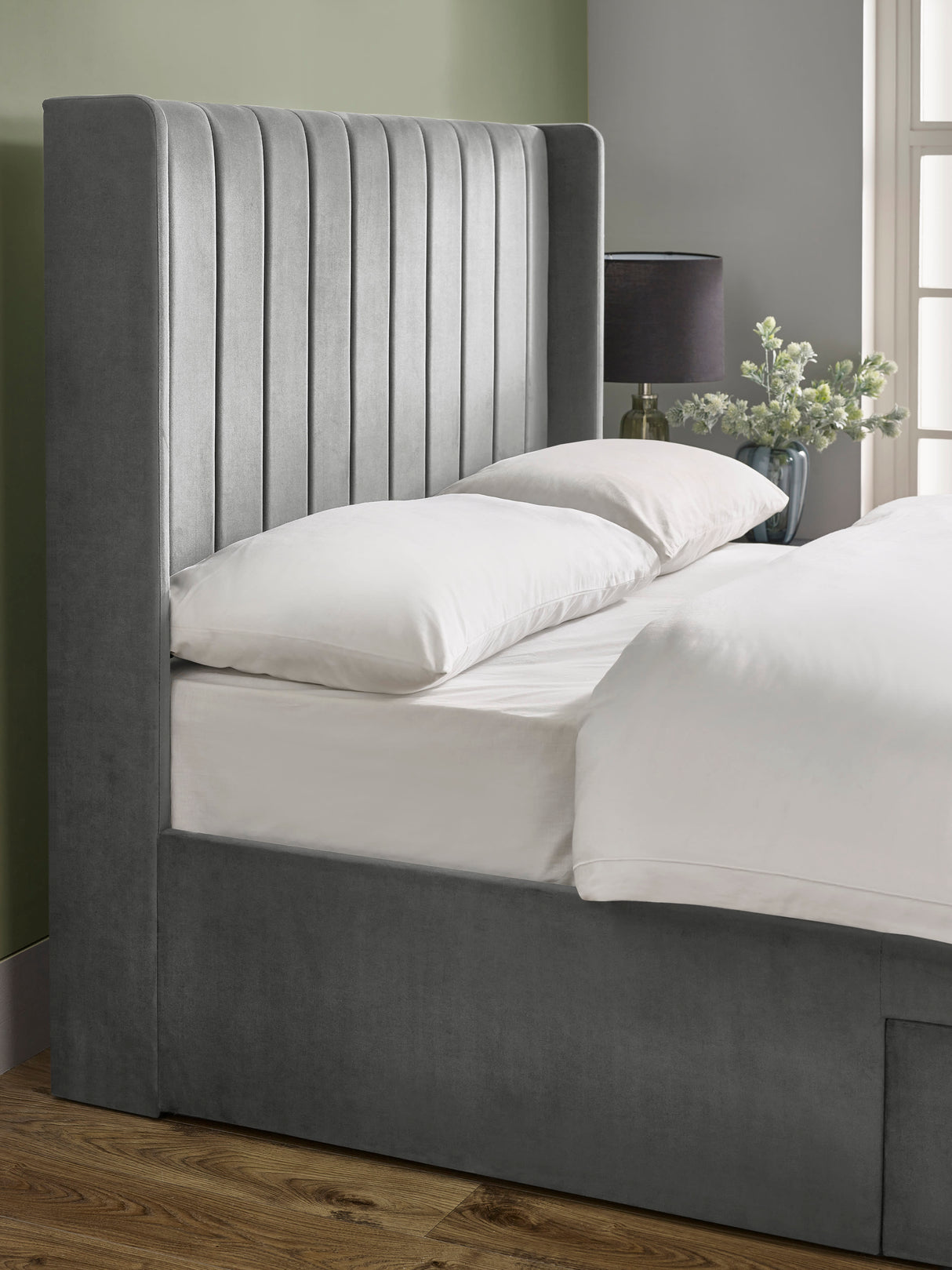 Leila Upholstered Bed with Side Access Storage
