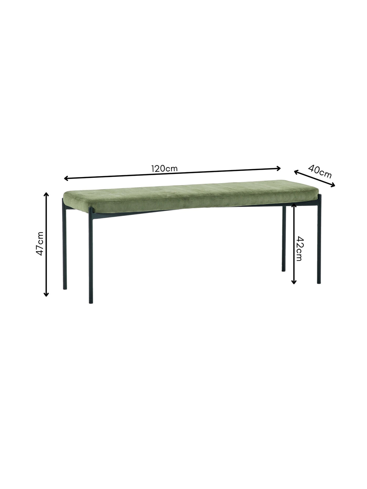 Leonie 2 Seater Upholstered Dining Bench