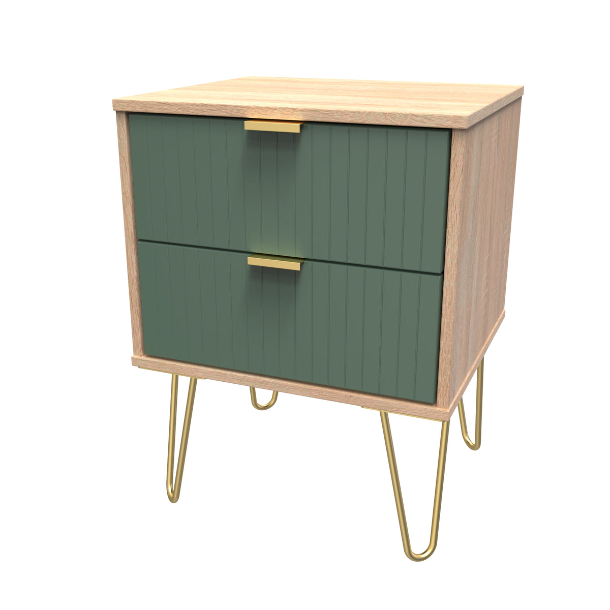 Linear (F) 2 Drawer Bedside Cabinet