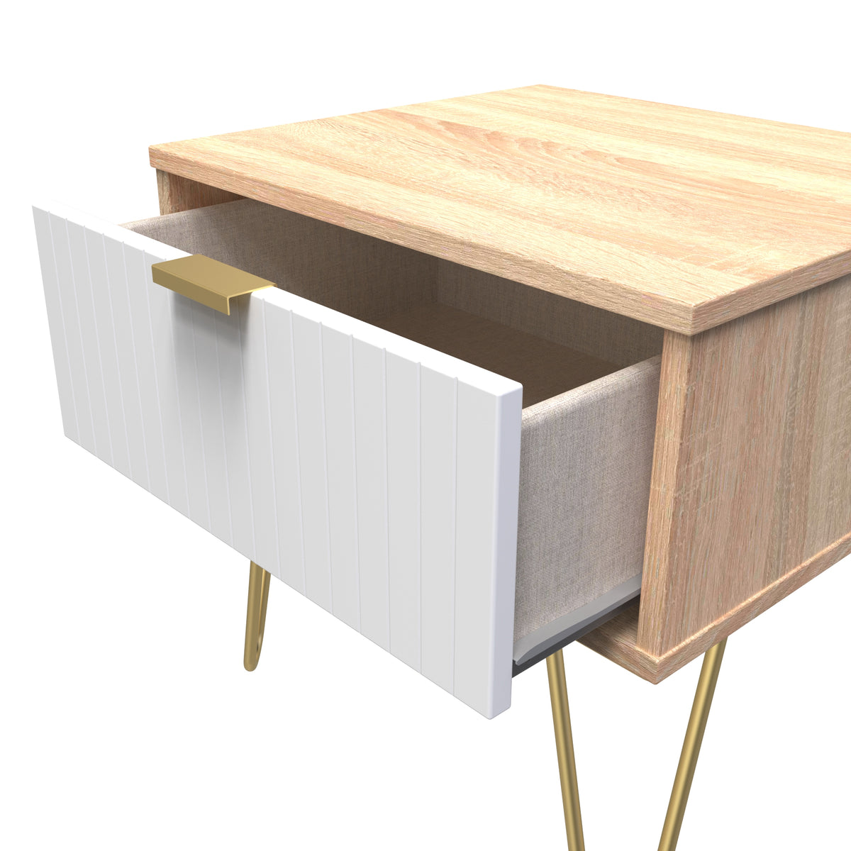 Linear (F) 1 Drawer Bedside Cabinet with Legs