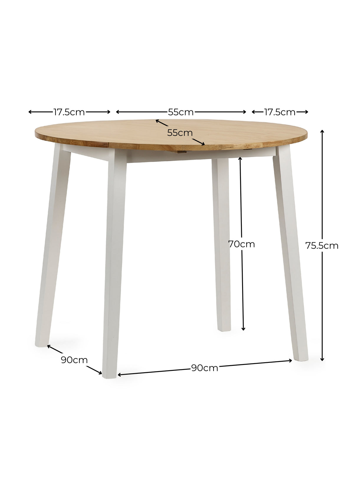 Linwood Round 2-4 Seater Drop Leaf Dining Table