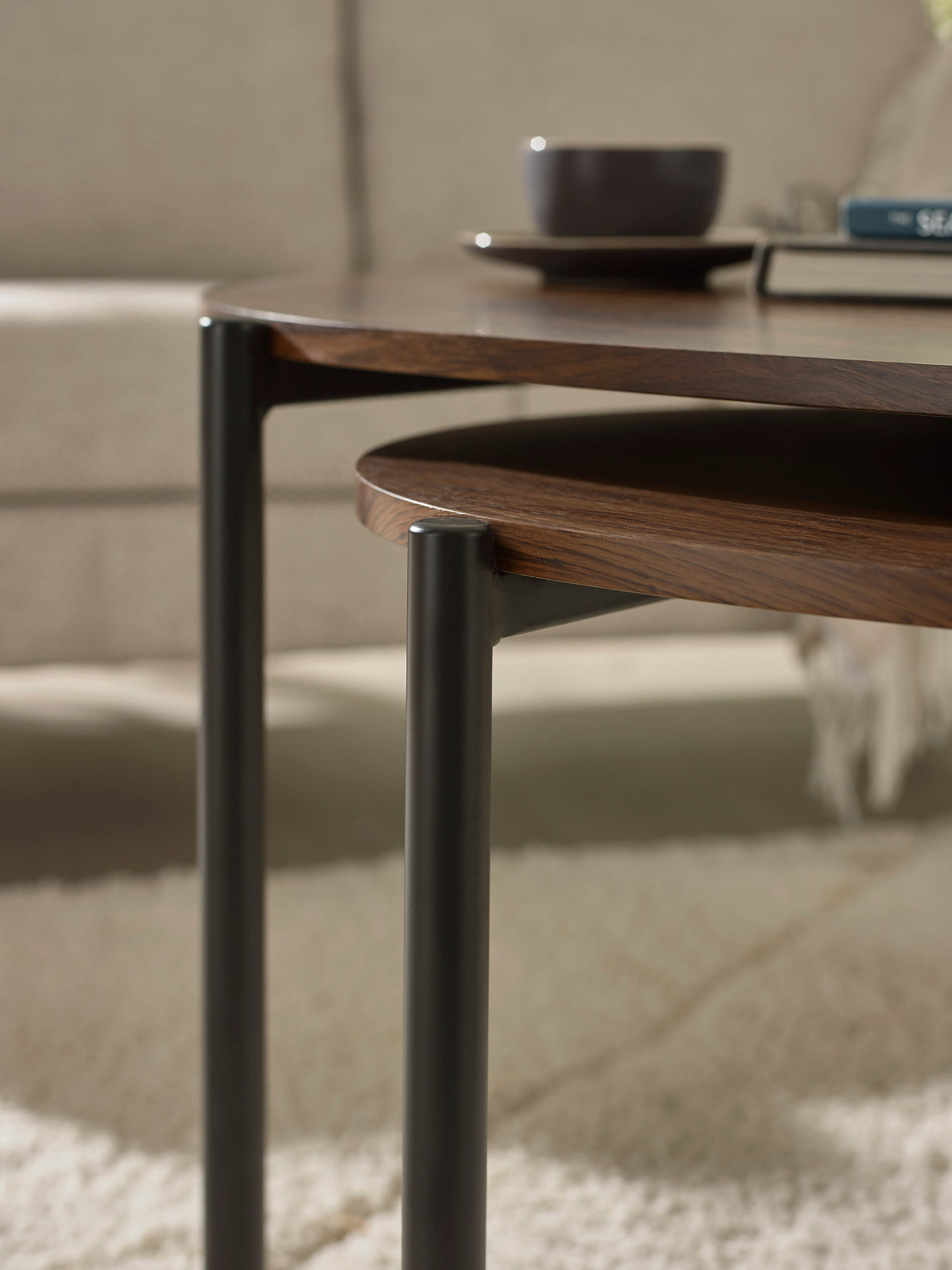Lorette Teardrop Nest of 2 Coffee Tables