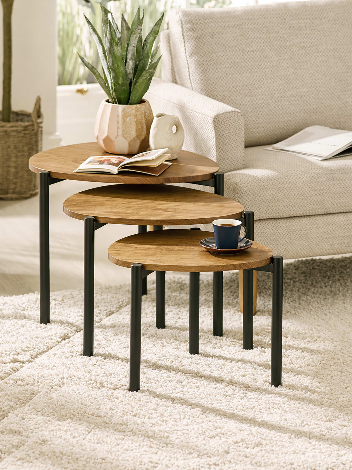 Lorette Teardrop Nest of 3 Side Tables