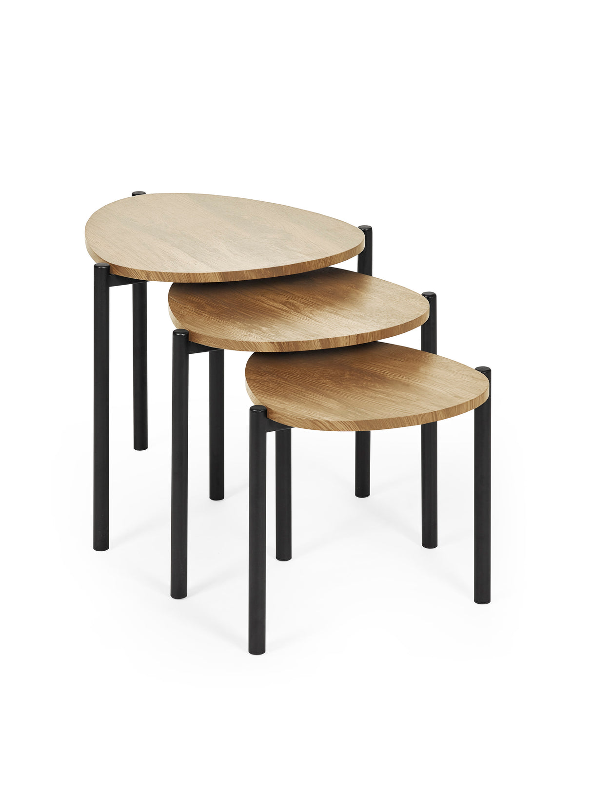 Lorette Teardrop Nest of 3 Side Tables