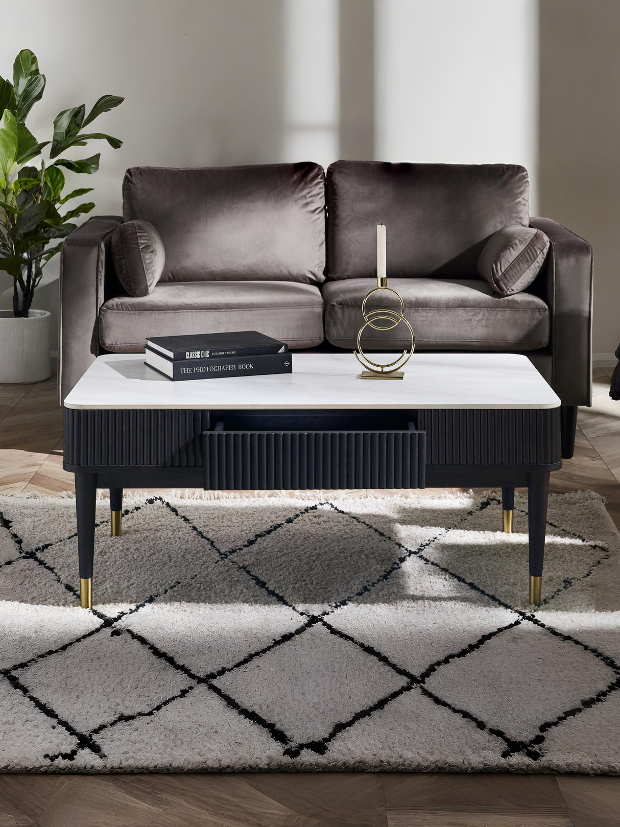 Louis Fluted 2 Drawer Coffee Table