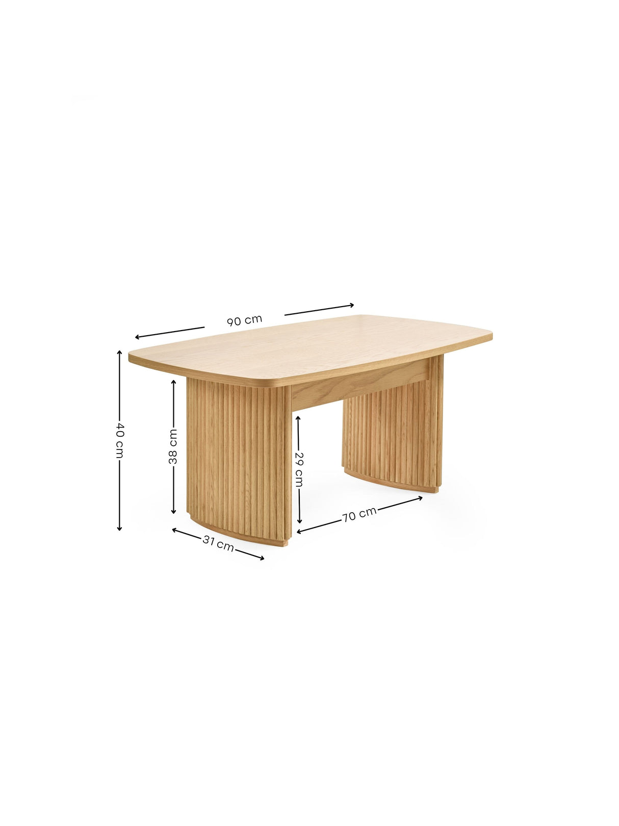 Louis Fluted Compact Coffee Table