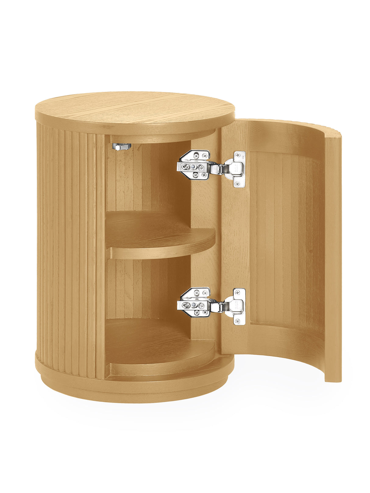 Louis Fluted Round Side Table with Cupboard