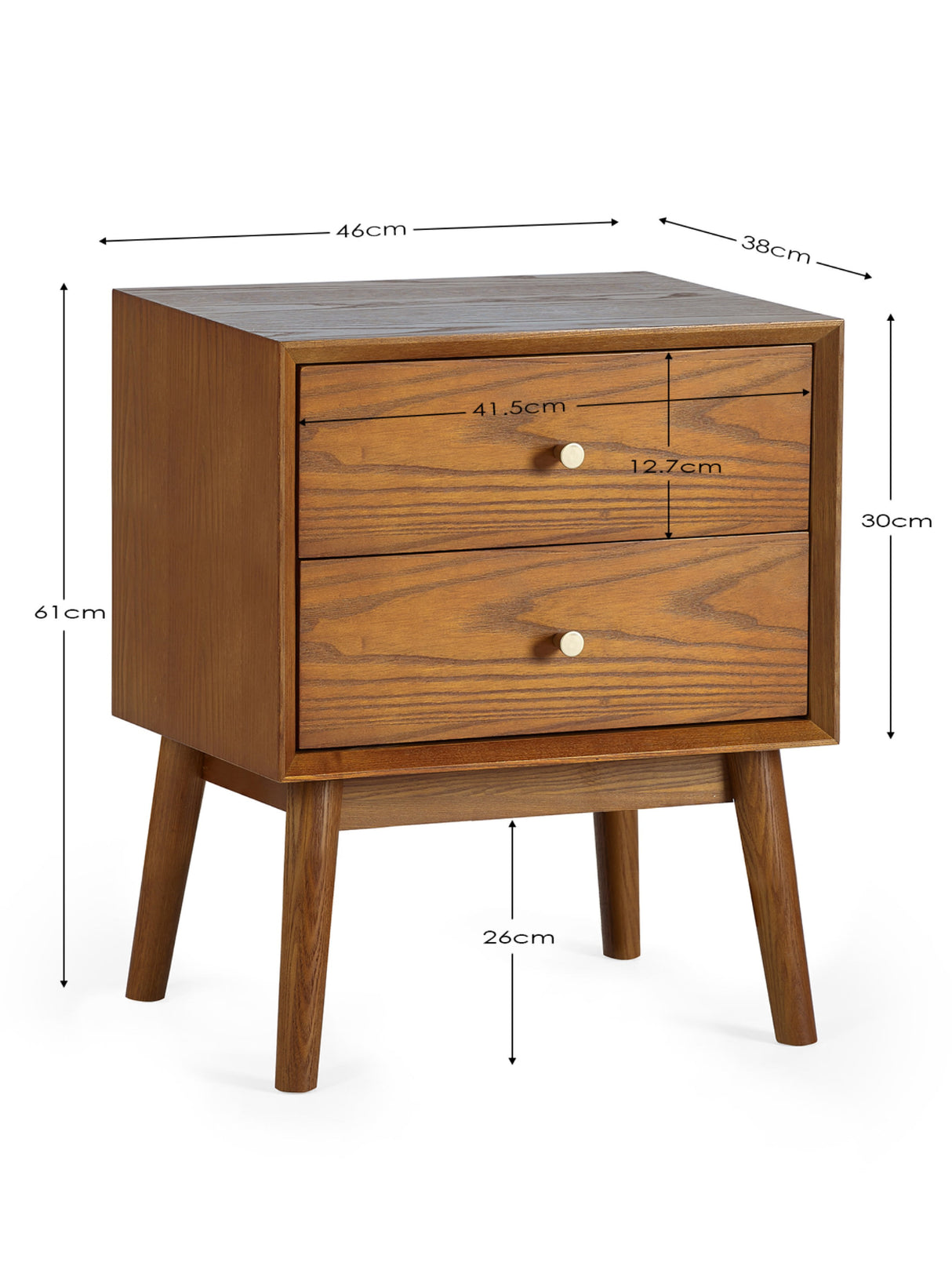 Lowry 2 Drawer Bedside Table