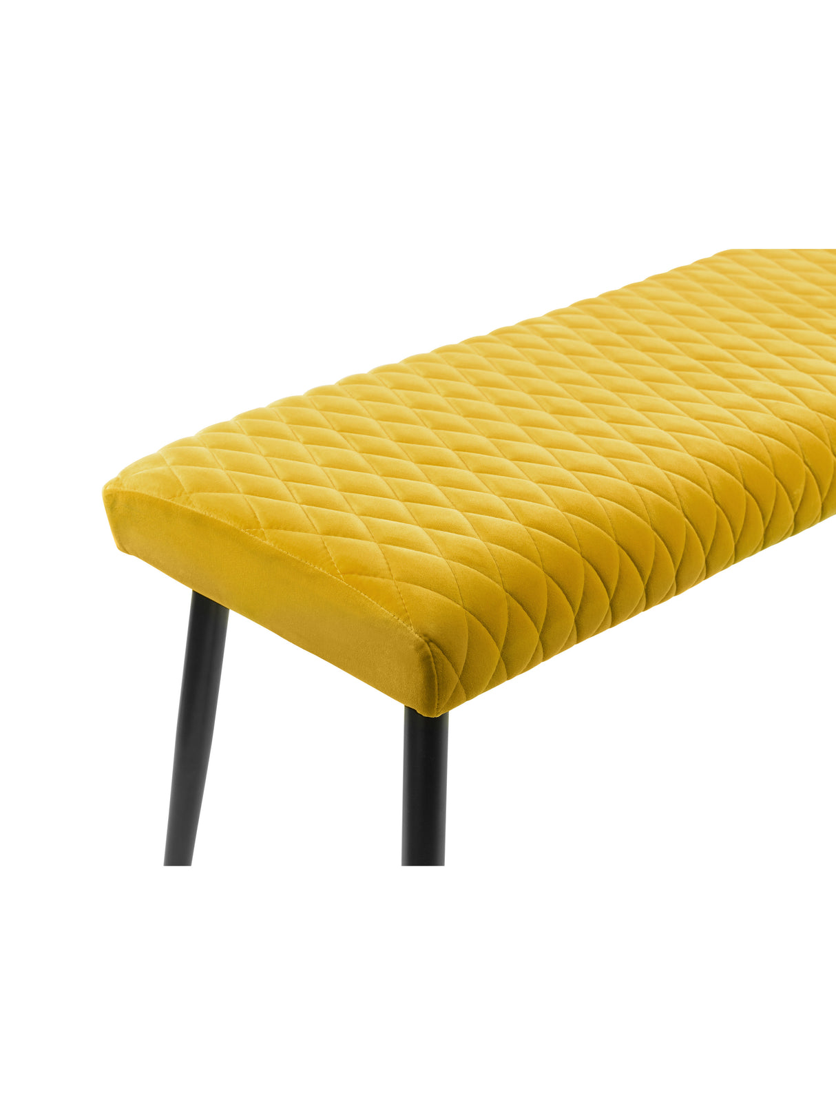 Luxe Diamond Quilted Upholstered 2 Seater Backless Bench