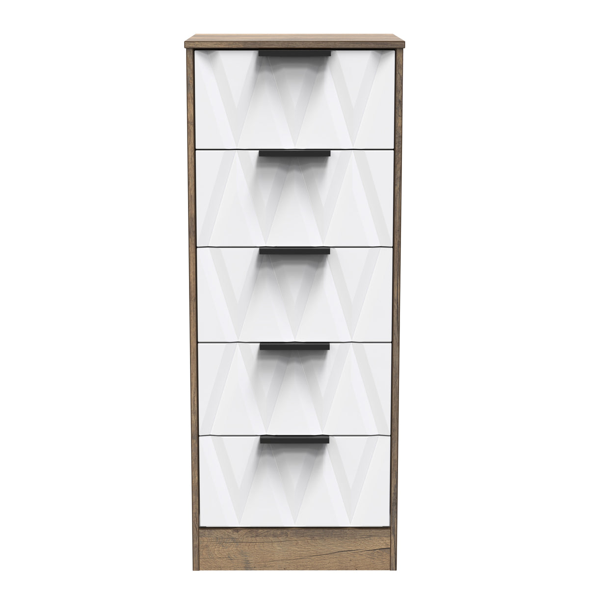 Las Vegas 5 Drawer Bedside Cabinet