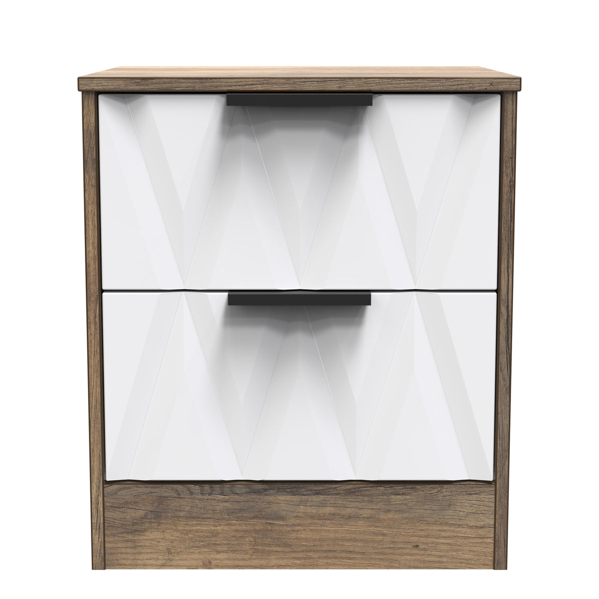 Las Vegas 2 Drawer Bedside Cabinet