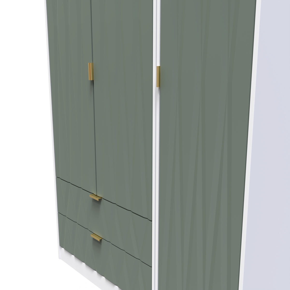 Las Vegas Tall Triple 2 Drawer Mirrored Wardrobe
