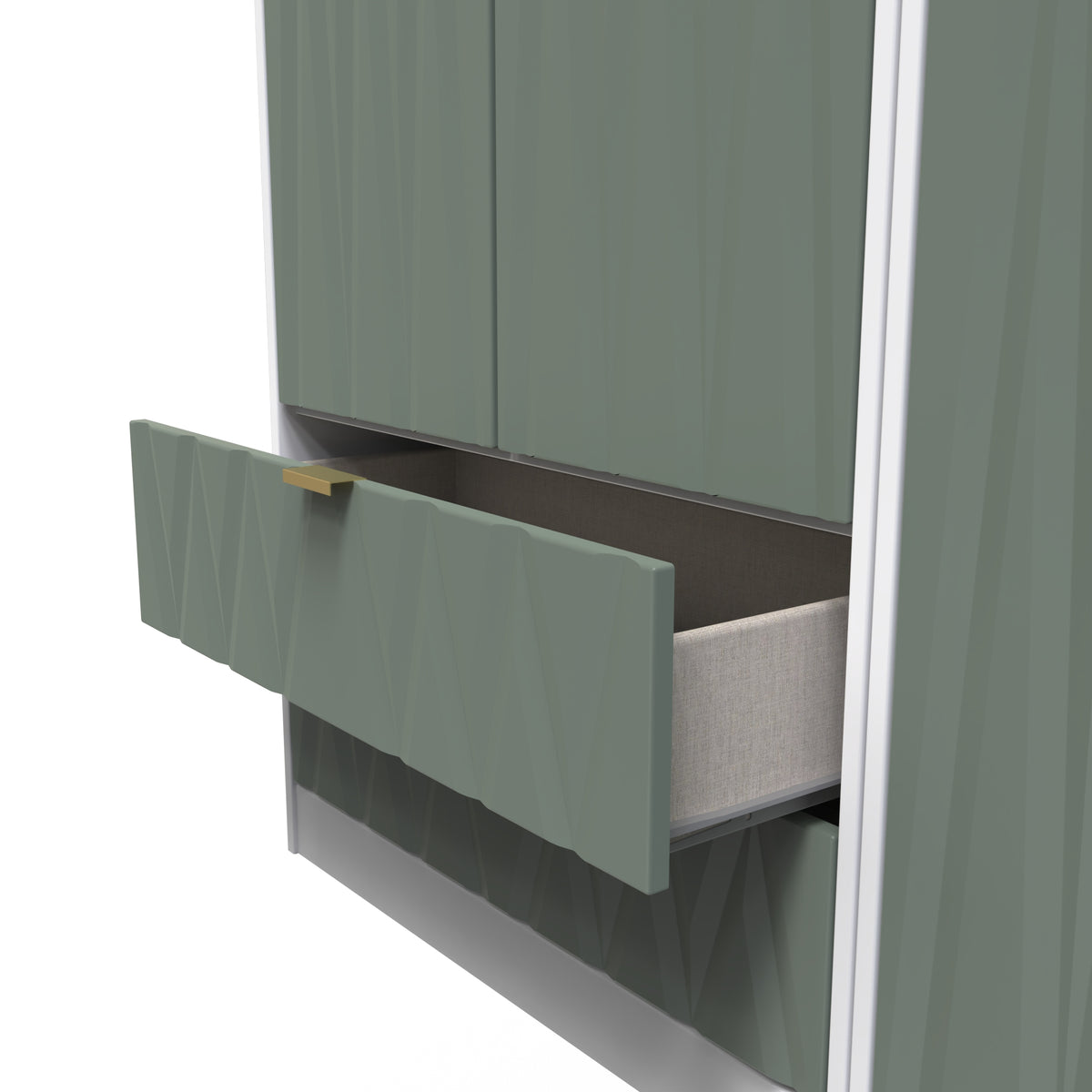 Las Vegas Tall Triple 2 Drawer Mirrored Wardrobe