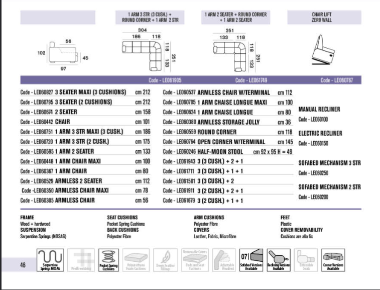 Lewis - Italian Recliner Sofa Range