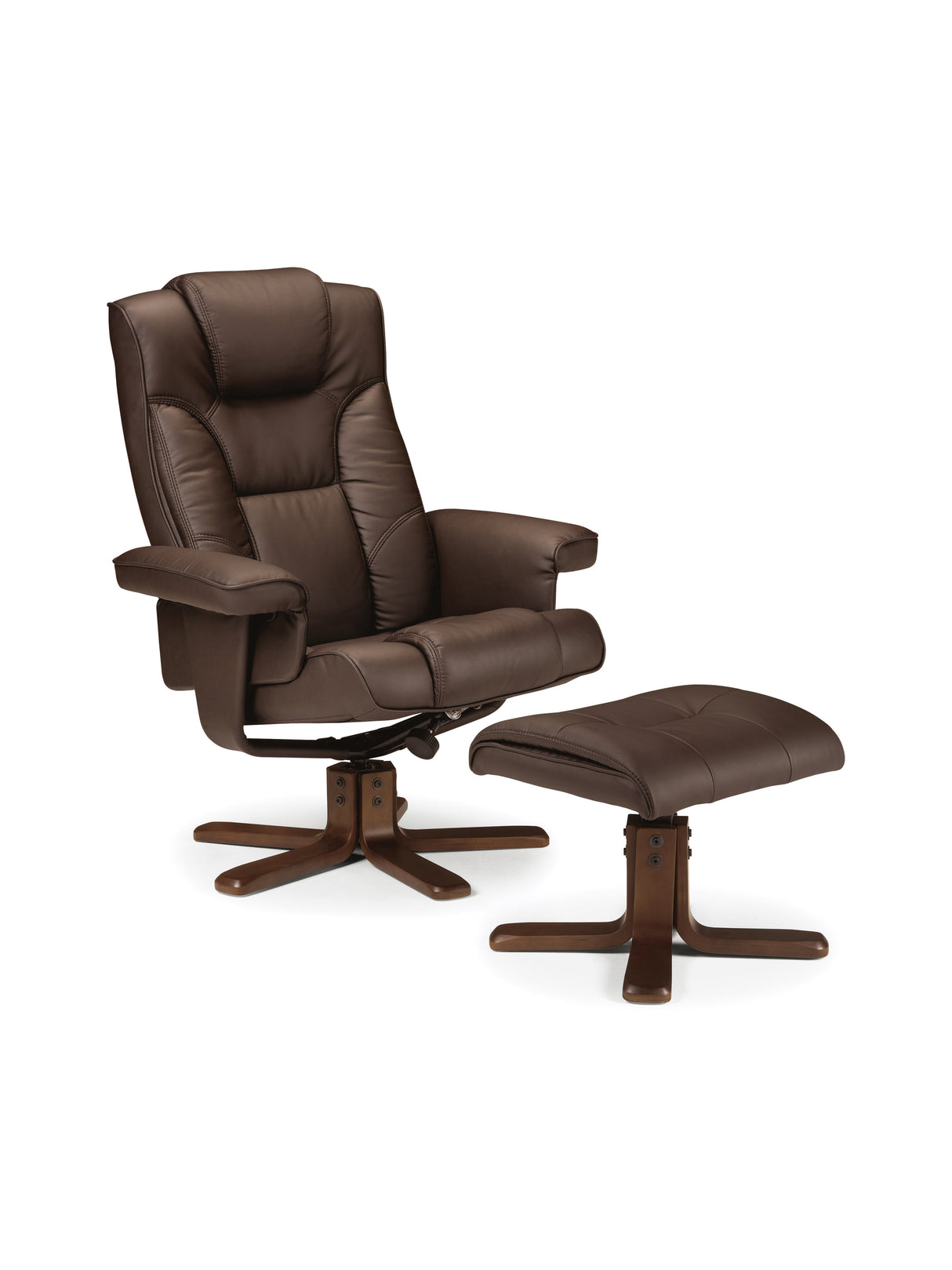 Malmo Upholstered Swivel Recliner Chair and Footstool