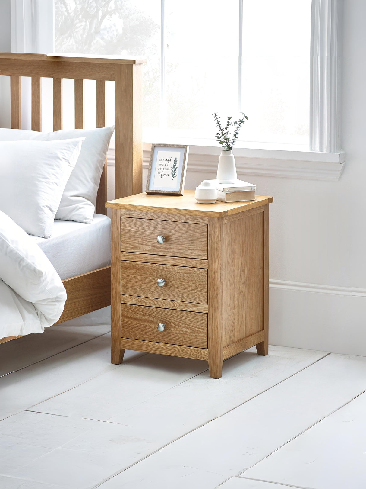 Mallory 3 Drawer Bedside Table