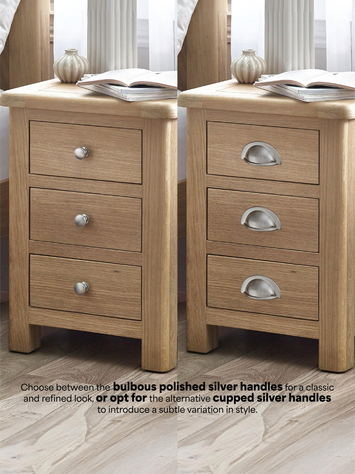 Memphis 3 Drawer Bedside Table