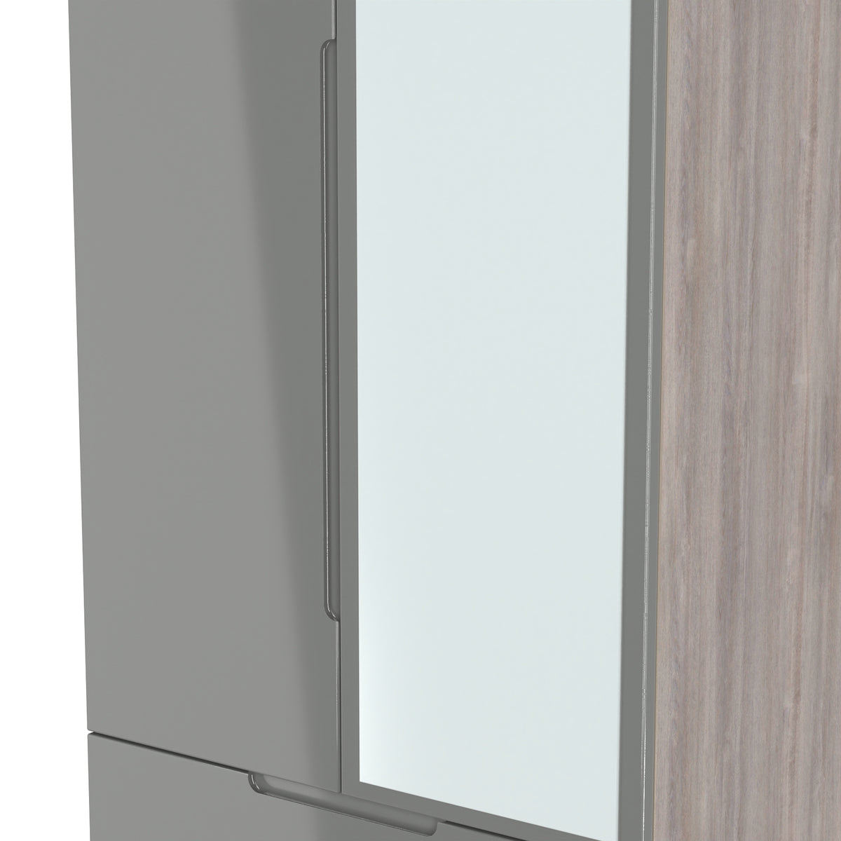 Milan 2ft6in 2 Drawer Mirror Wardrobe