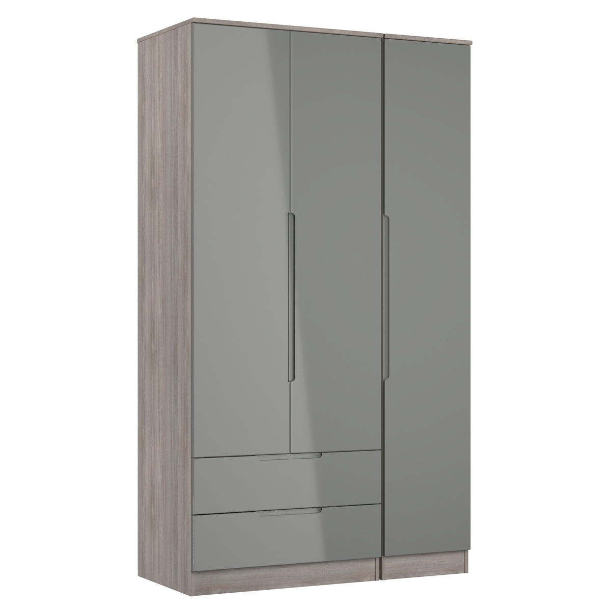 Milan Tall Triple 2 Drawer Wardrobe