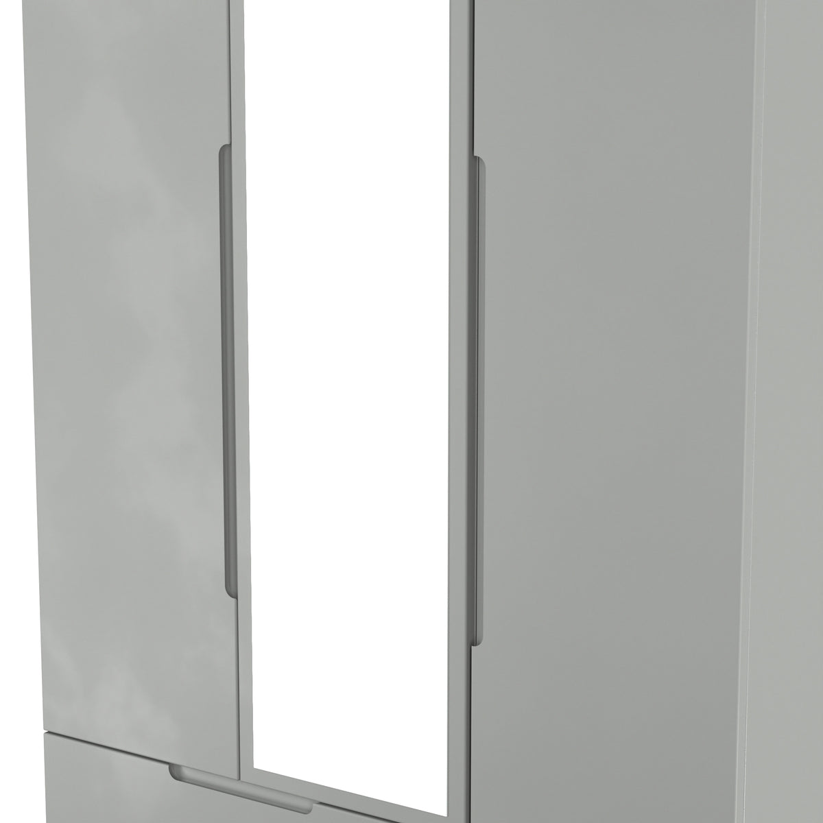 Milan Tall Triple 2 Drawer Mirrored Wardrobe