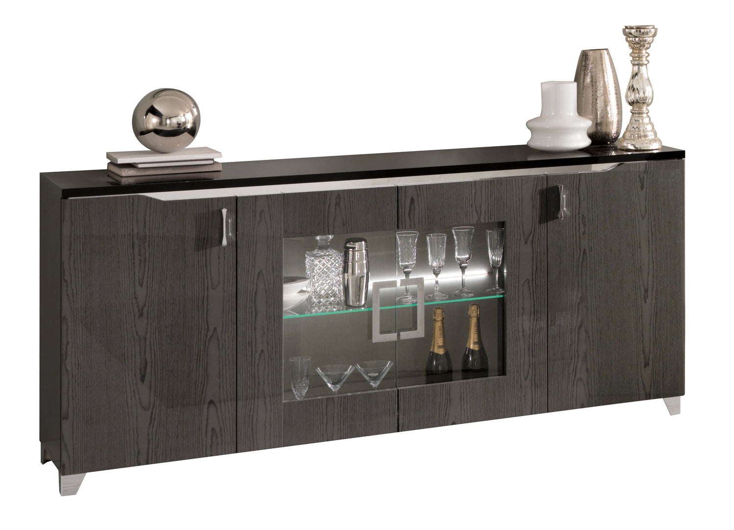 San Martino Metropol Grey 4 Door Sideboard with LED