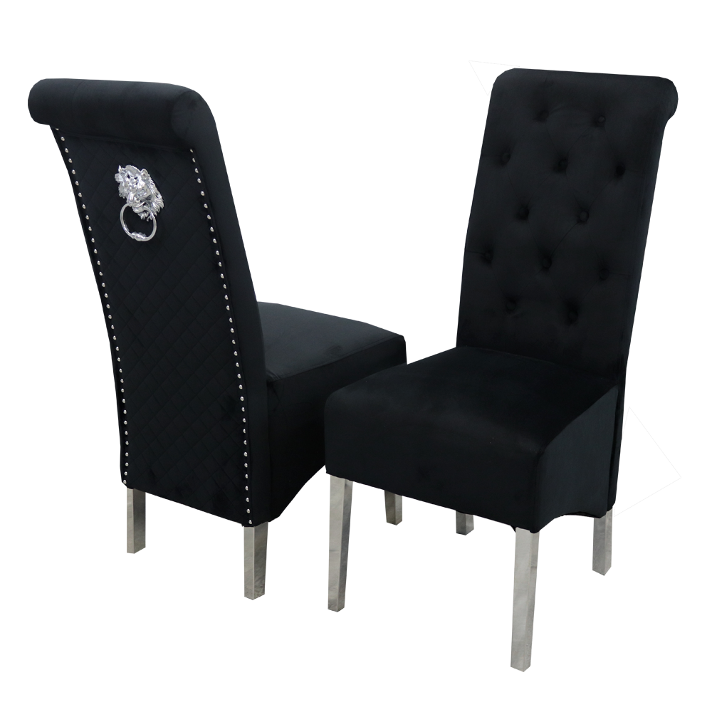 Emma Dining Chair in Black Velvet