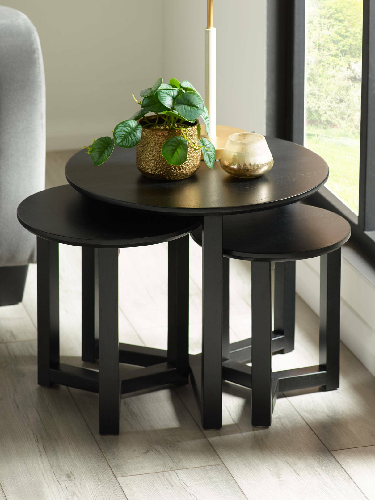 Nidri Round Nest of 3 Side Tables
