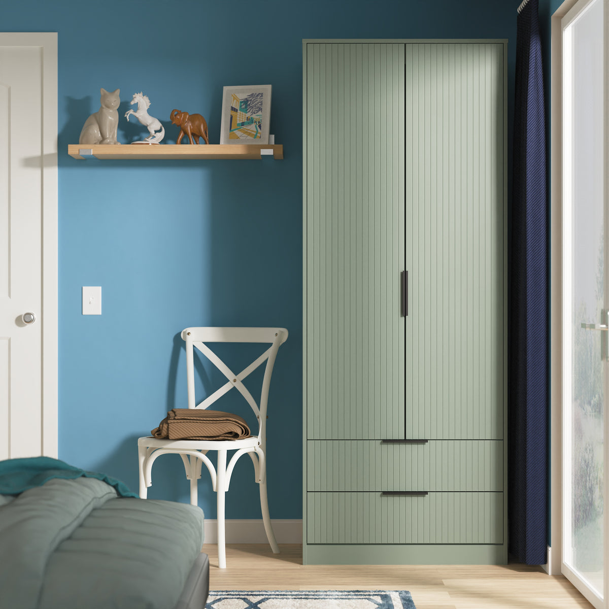 Nashville Tall 2 Drawer Wardrobe