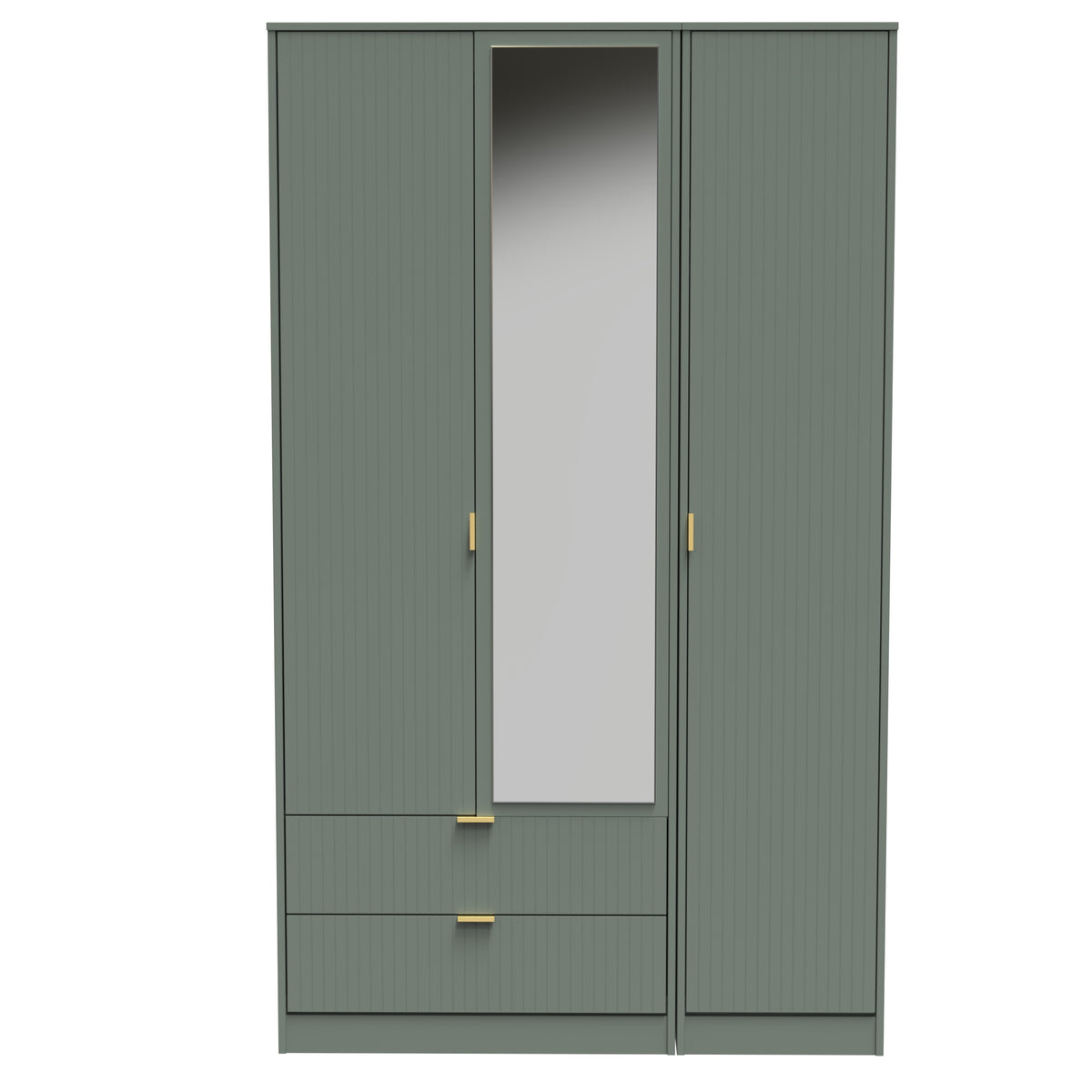 Nashville Tall Triple 2 Drawer Mirrored Wardrobe