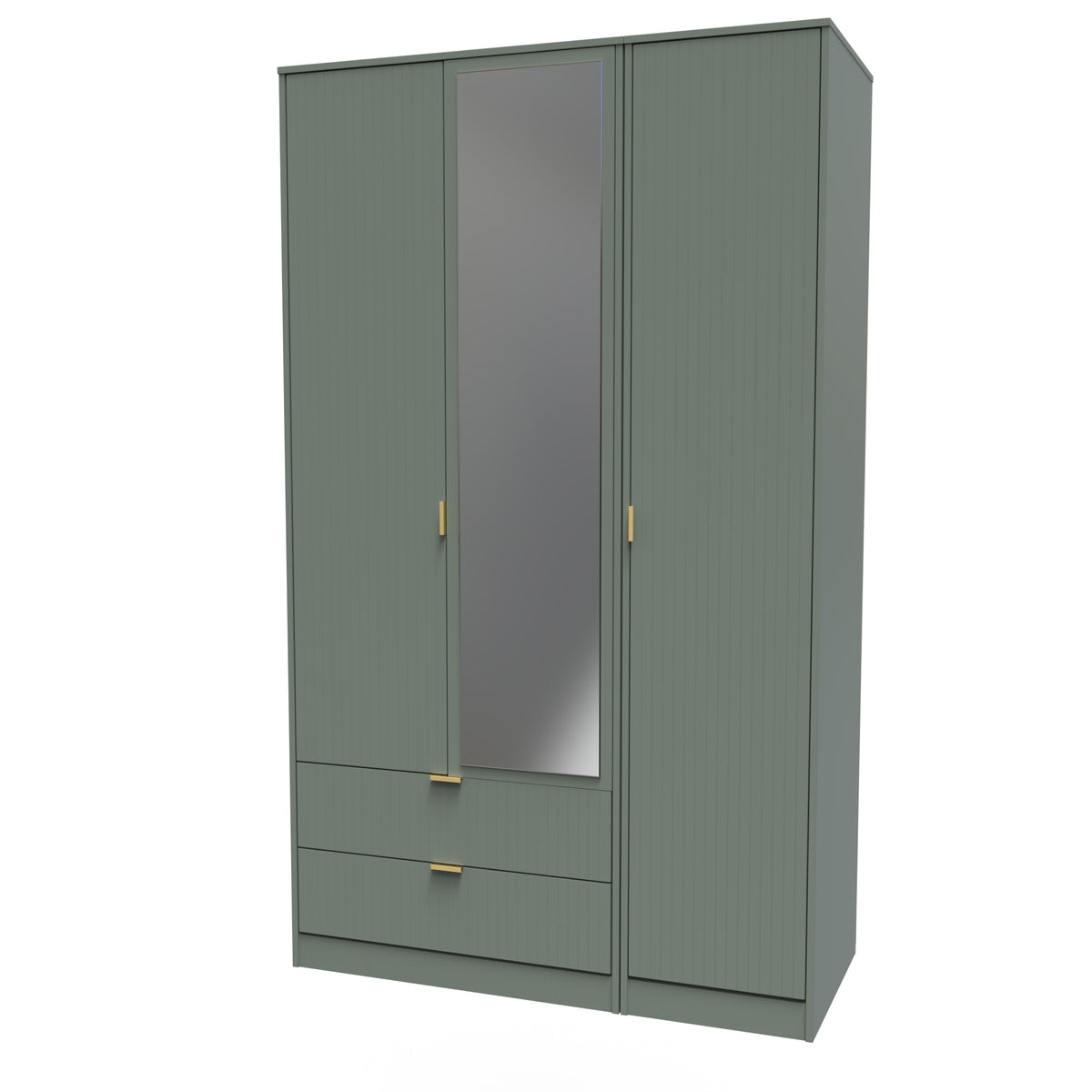Nashville Tall Triple 2 Drawer Mirrored Wardrobe