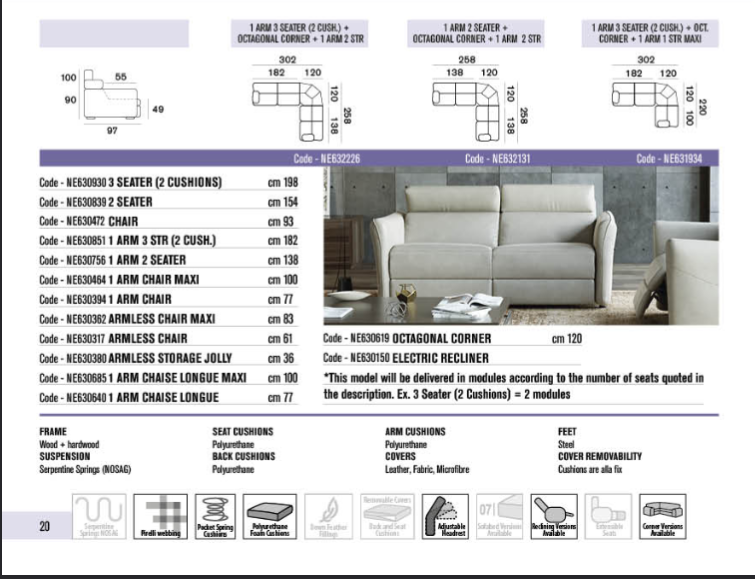 Nestor Italian Sofa Range