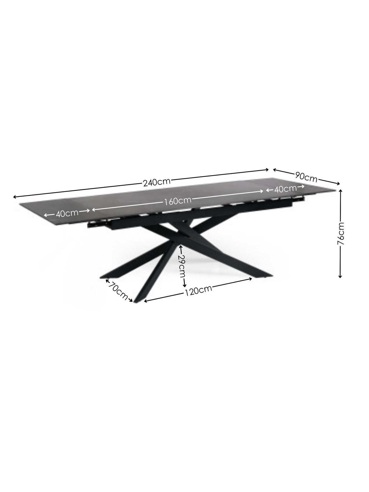 Osaka Rectangular Extending 6-8 Seater Dining Table
