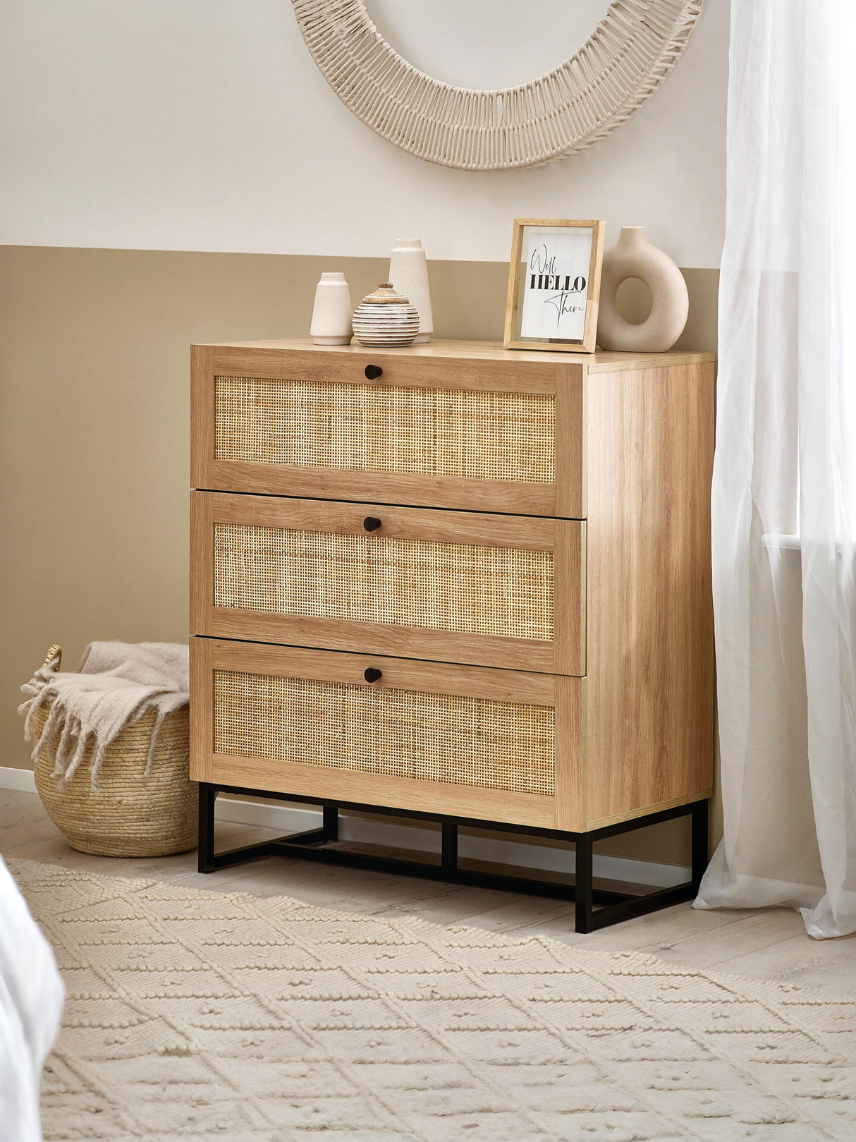 Padstow Rattan 3 Drawer Chest