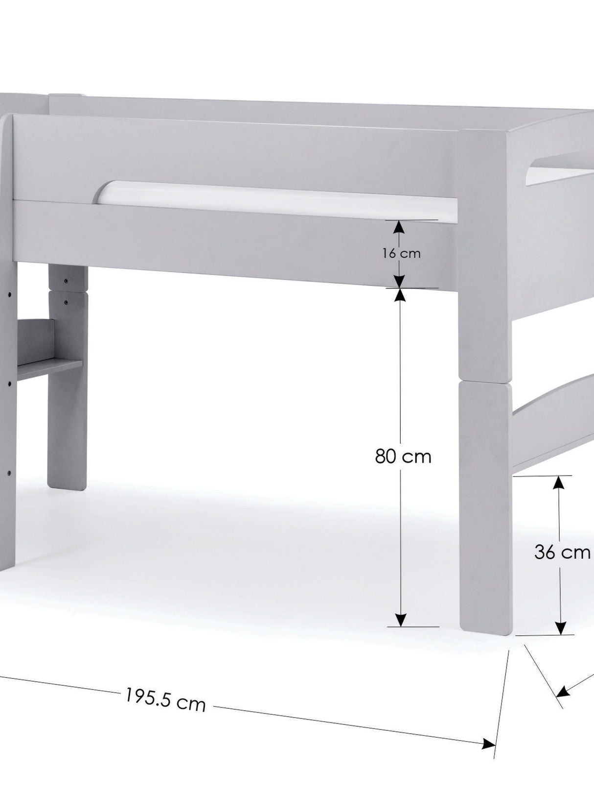Pluto Convertible Mid Sleeper Bed