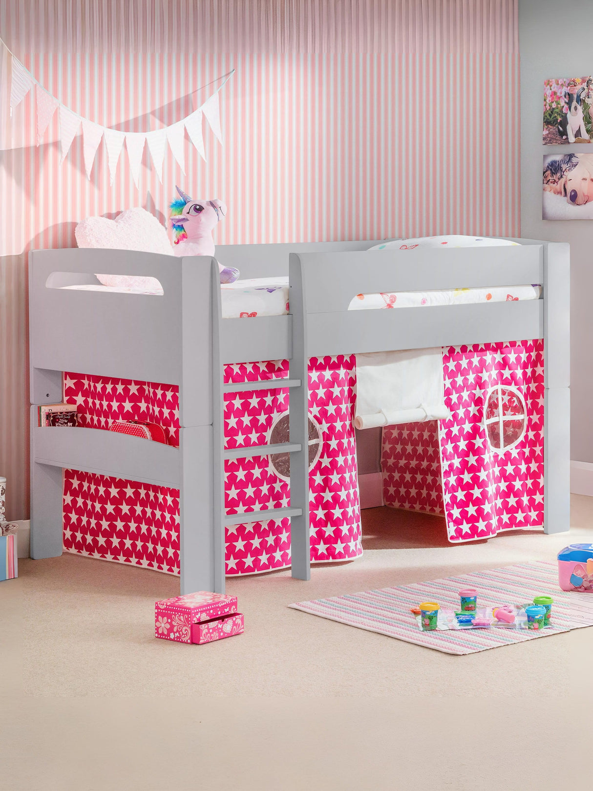 Pluto Convertible Mid Sleeper Bed
