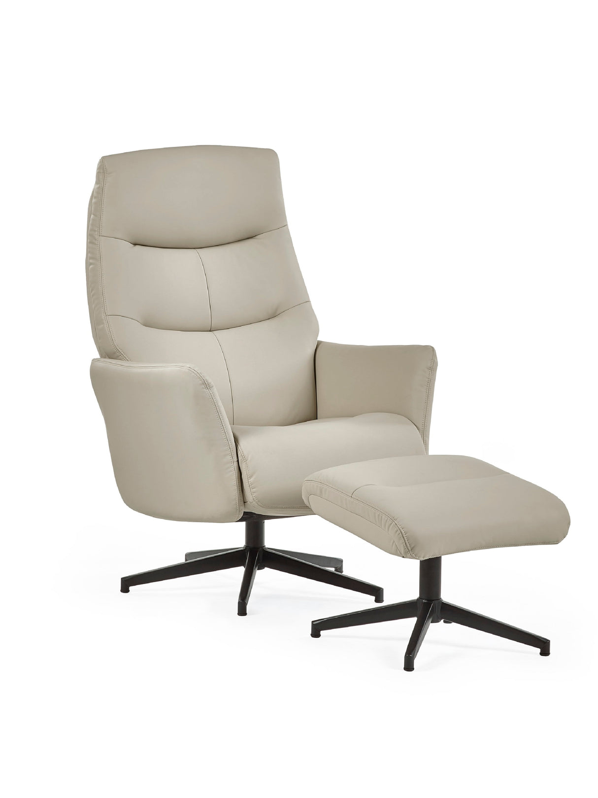 Priya Upholstered Swivel Recliner Chair and Footstool
