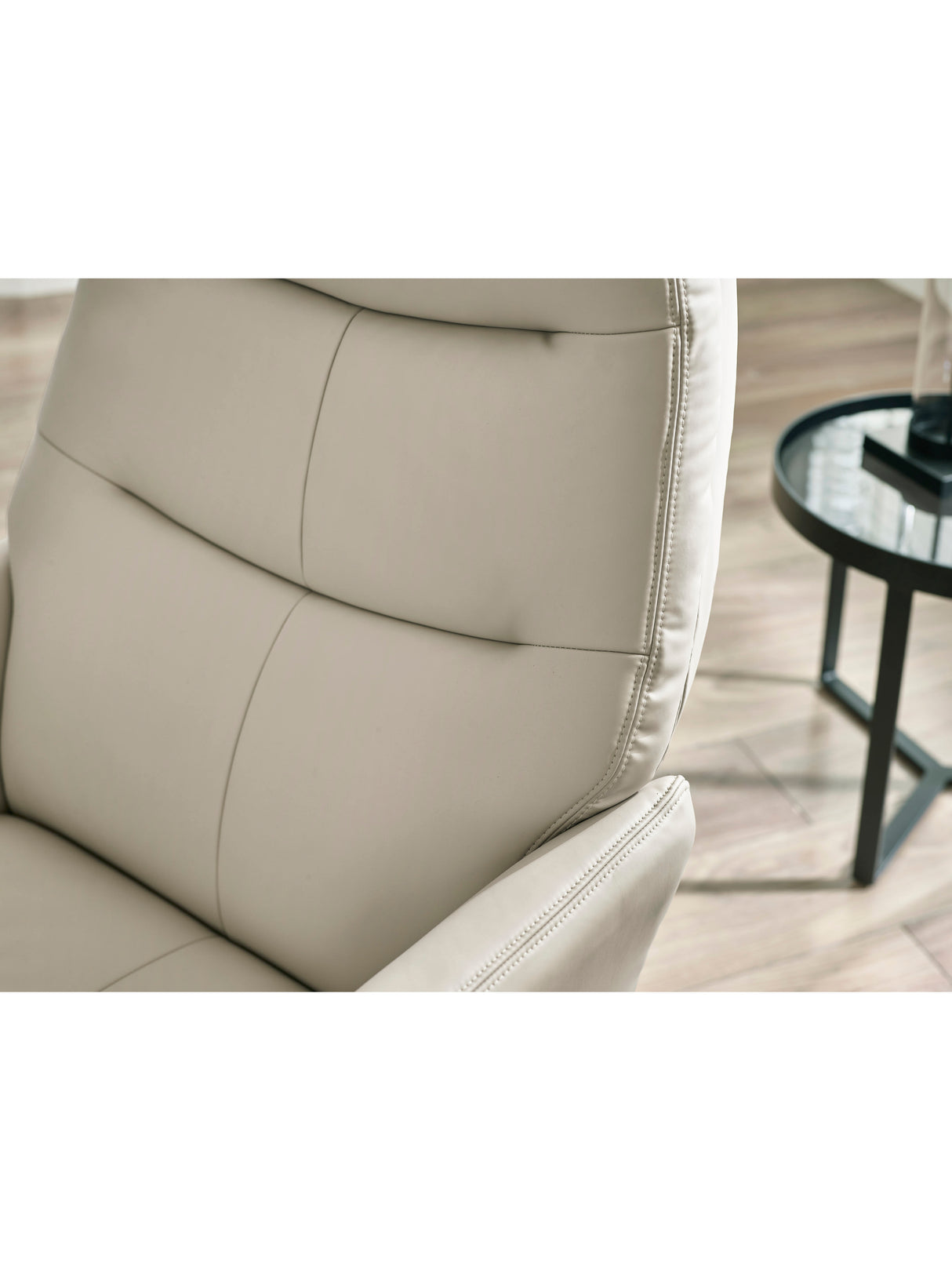 Priya Upholstered Swivel Recliner Chair and Footstool