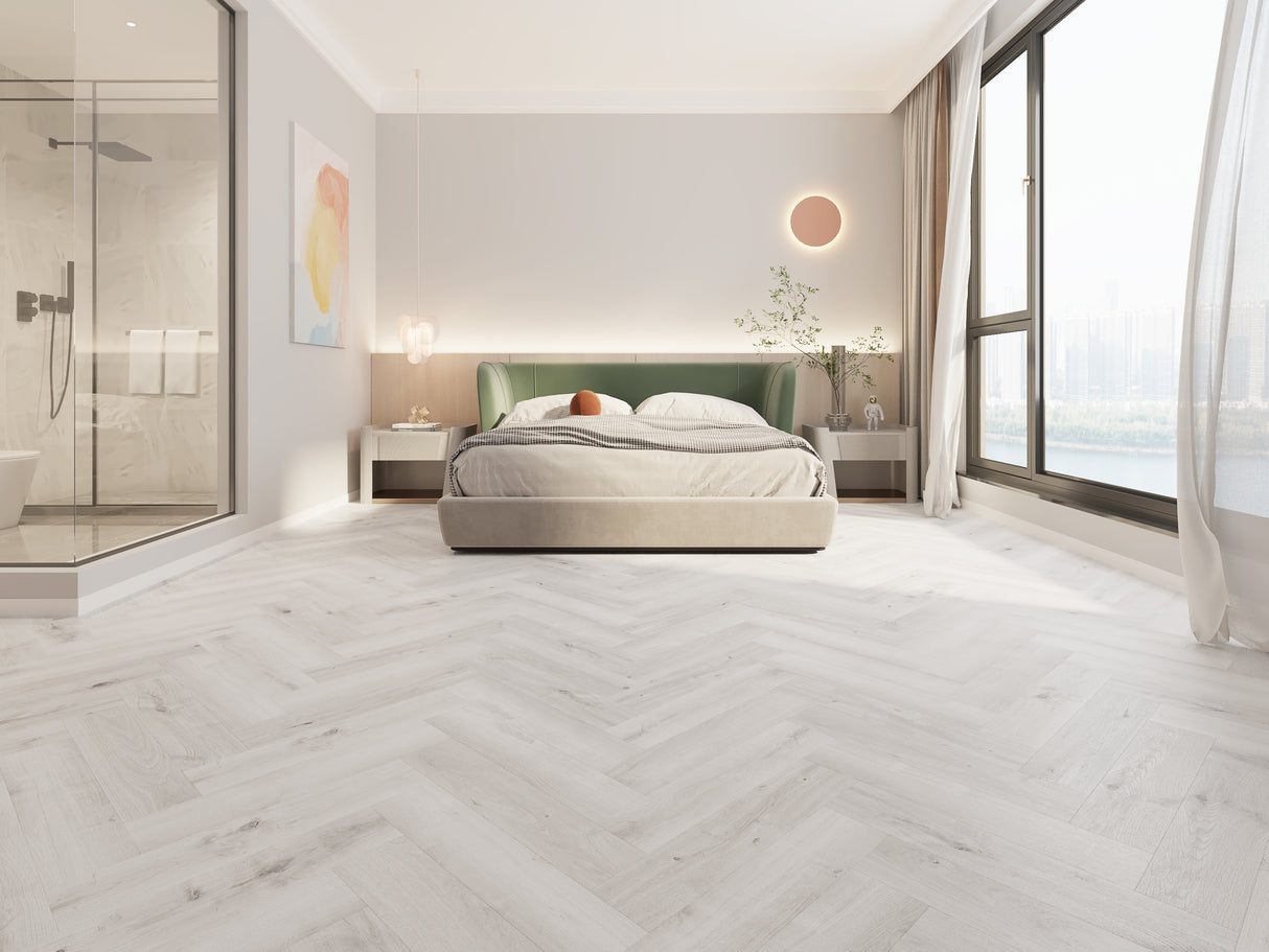 Alva Herringbone Pewter Light Oak