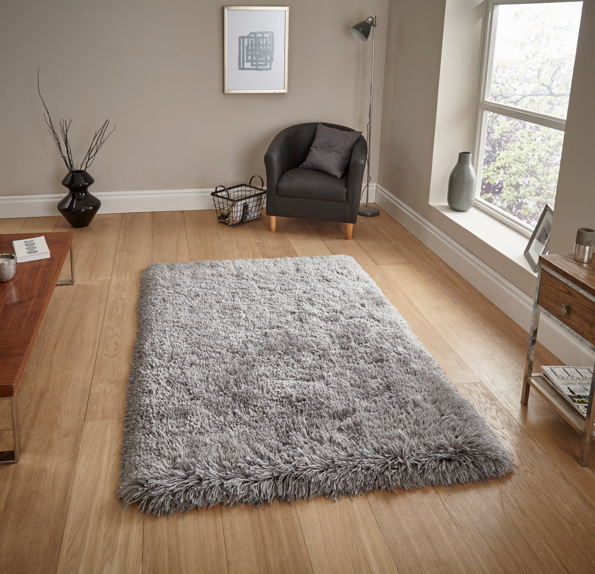 Polar Plush Light Grey Soft Shaggy Rug
