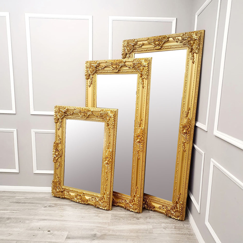 Roma Bevel Mirror in Gold - Multiple Sizes