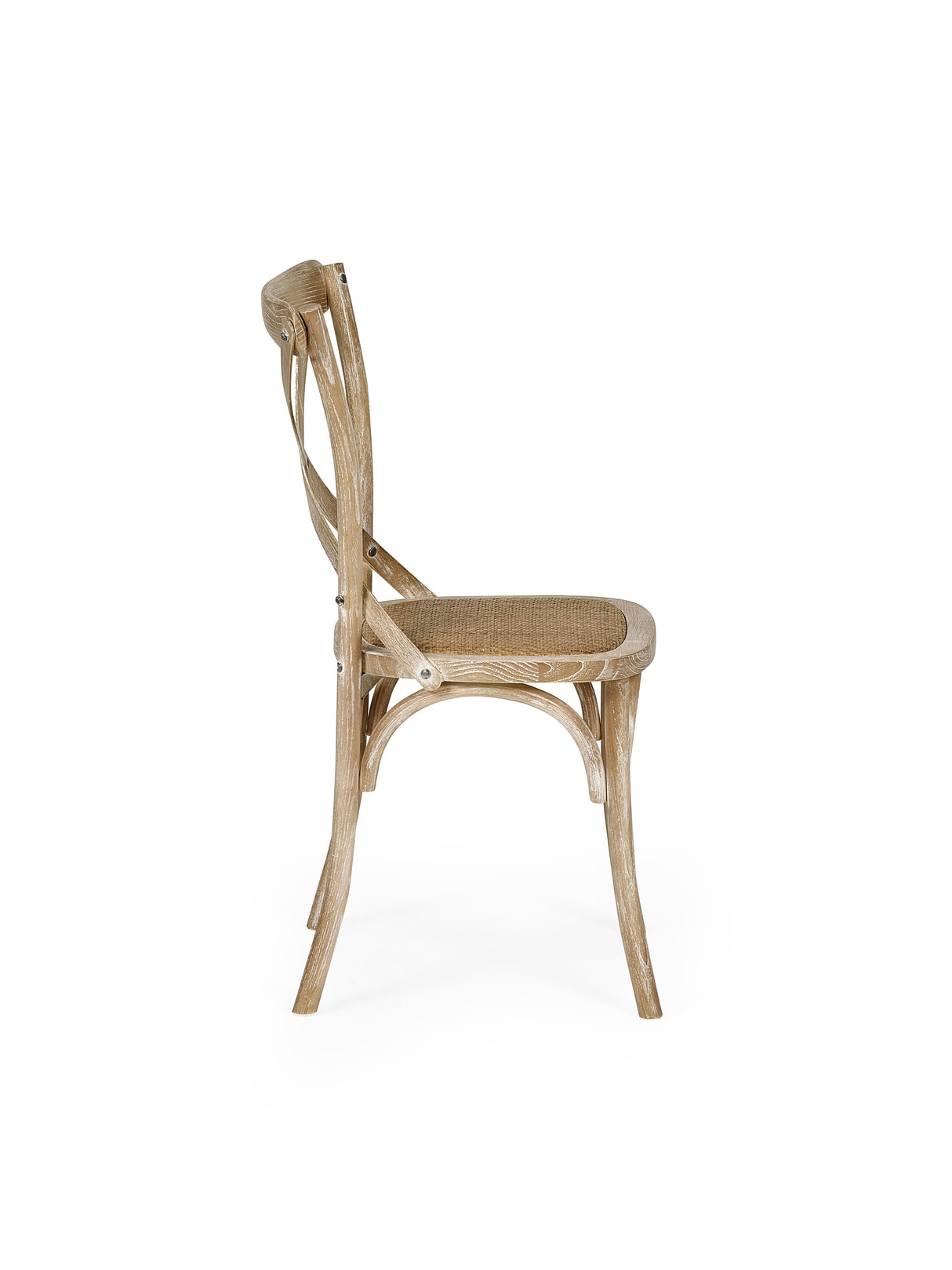 Satie Cross Back Dining Chair with Rattan Seat (Set of 2)