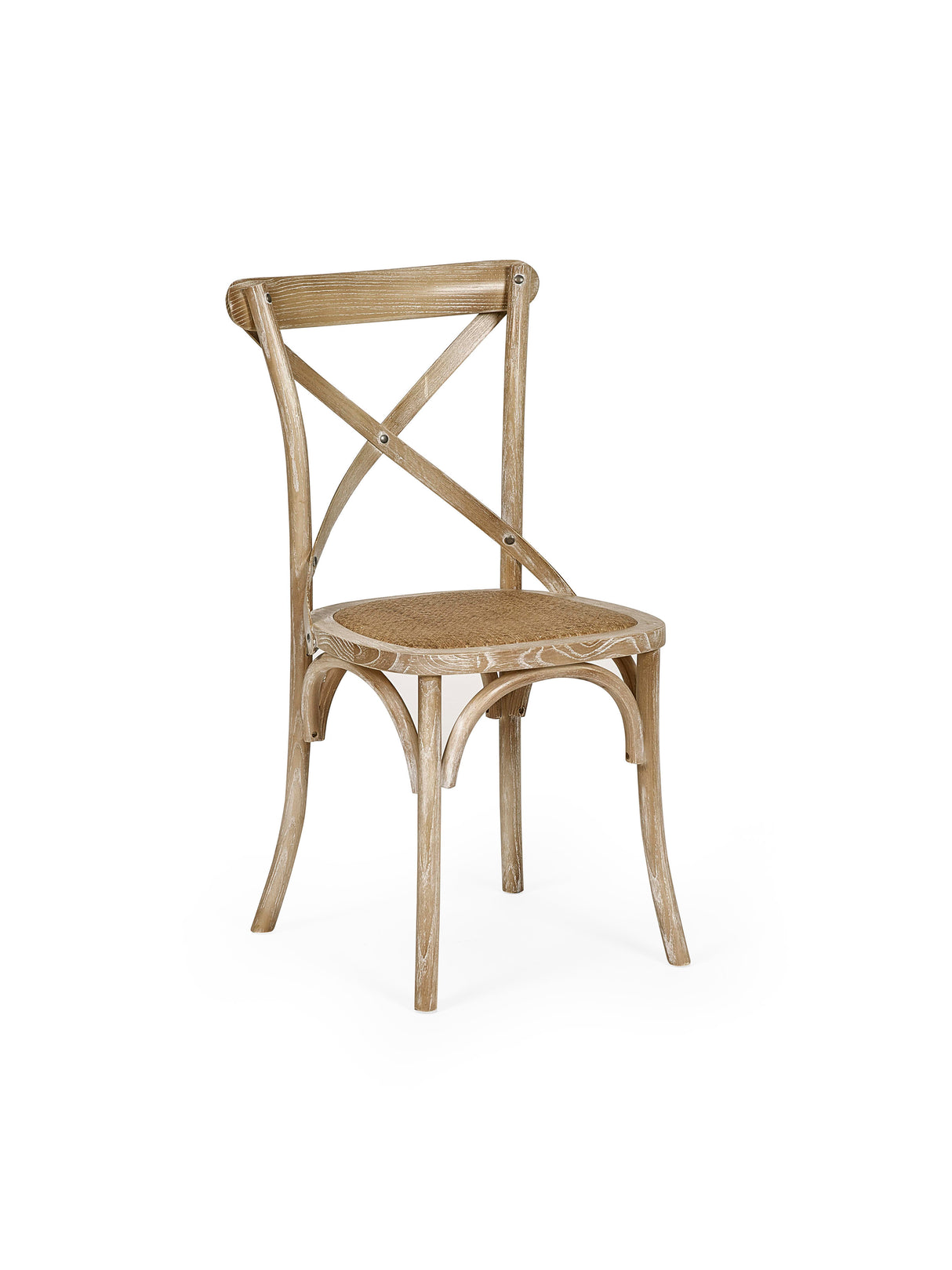 Satie Cross Back Dining Chair with Rattan Seat (Set of 2)