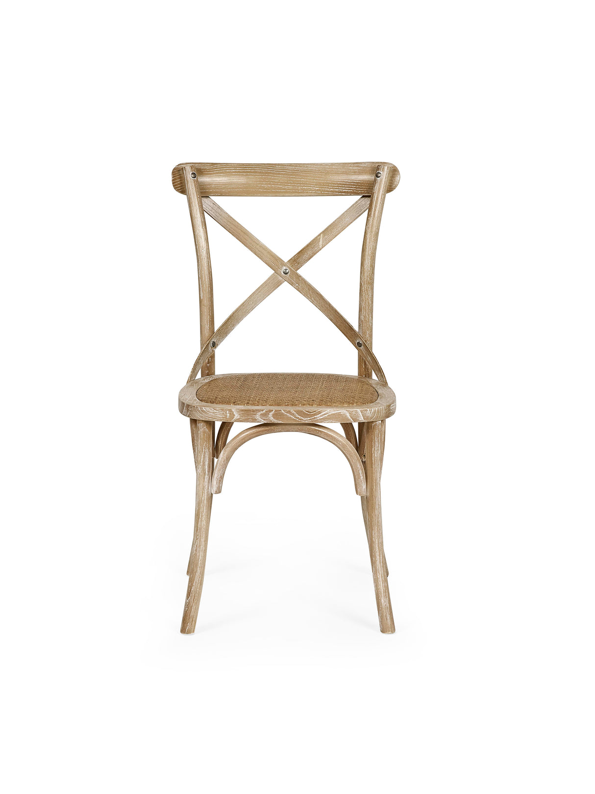 Satie Cross Back Dining Chair with Rattan Seat (Set of 2)