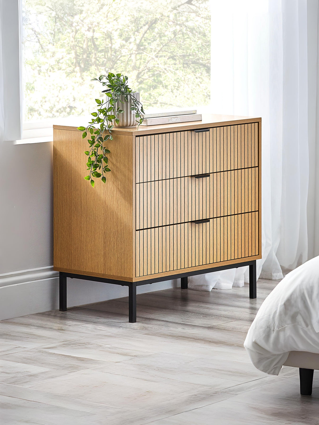 Sia Fluted 3 Drawer Chest