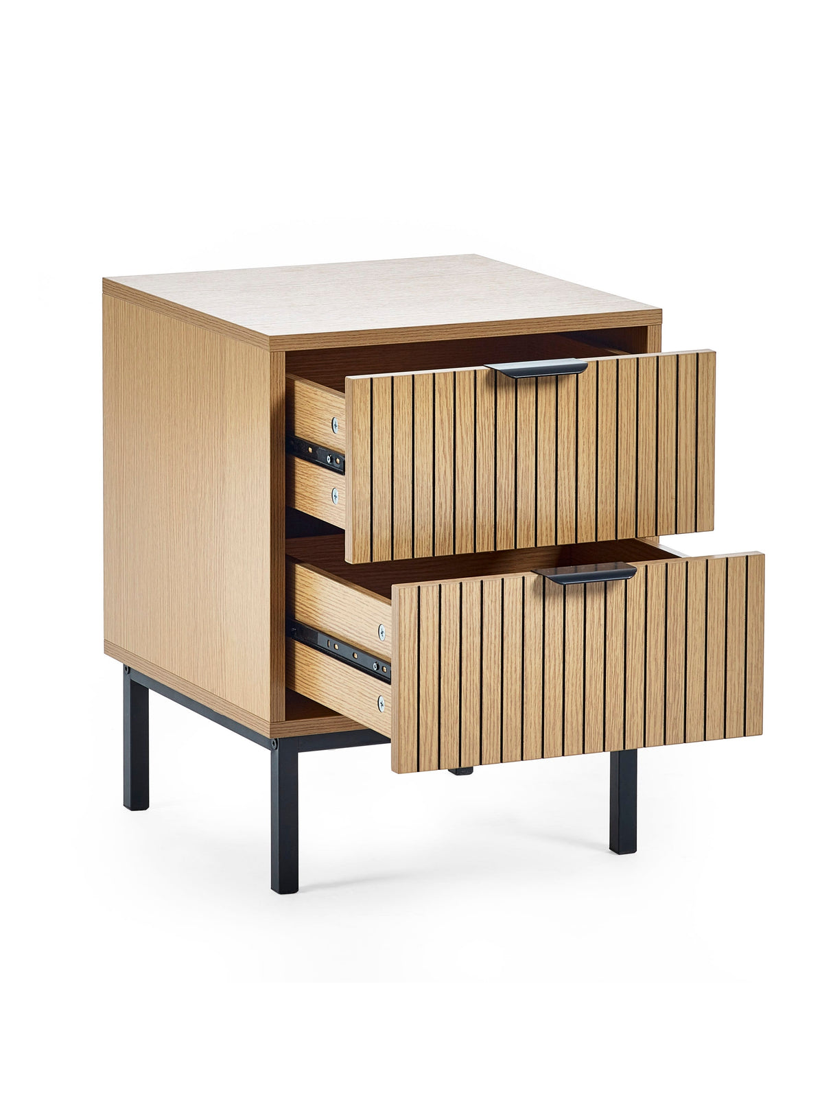 Sia Fluted 2 Drawer Bedside Table