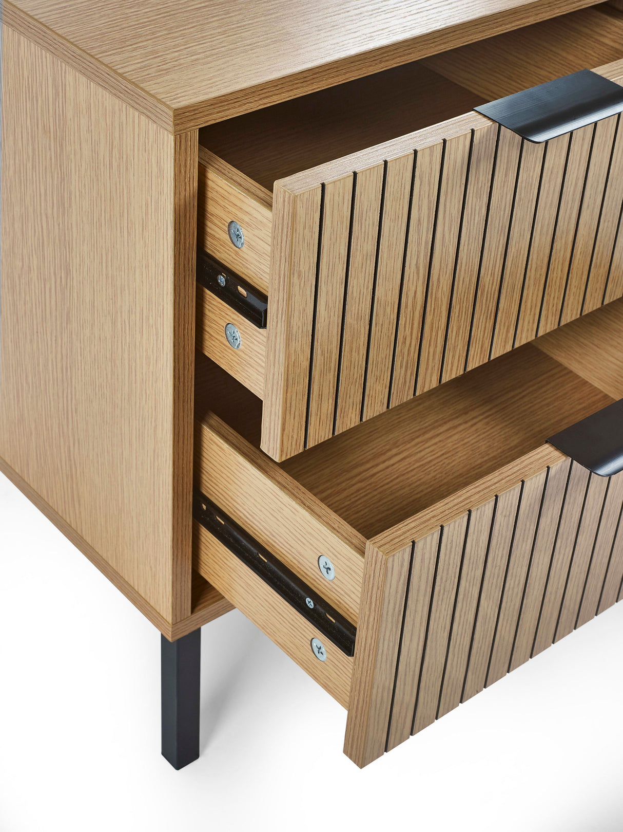 Sia Fluted 2 Drawer Bedside Table