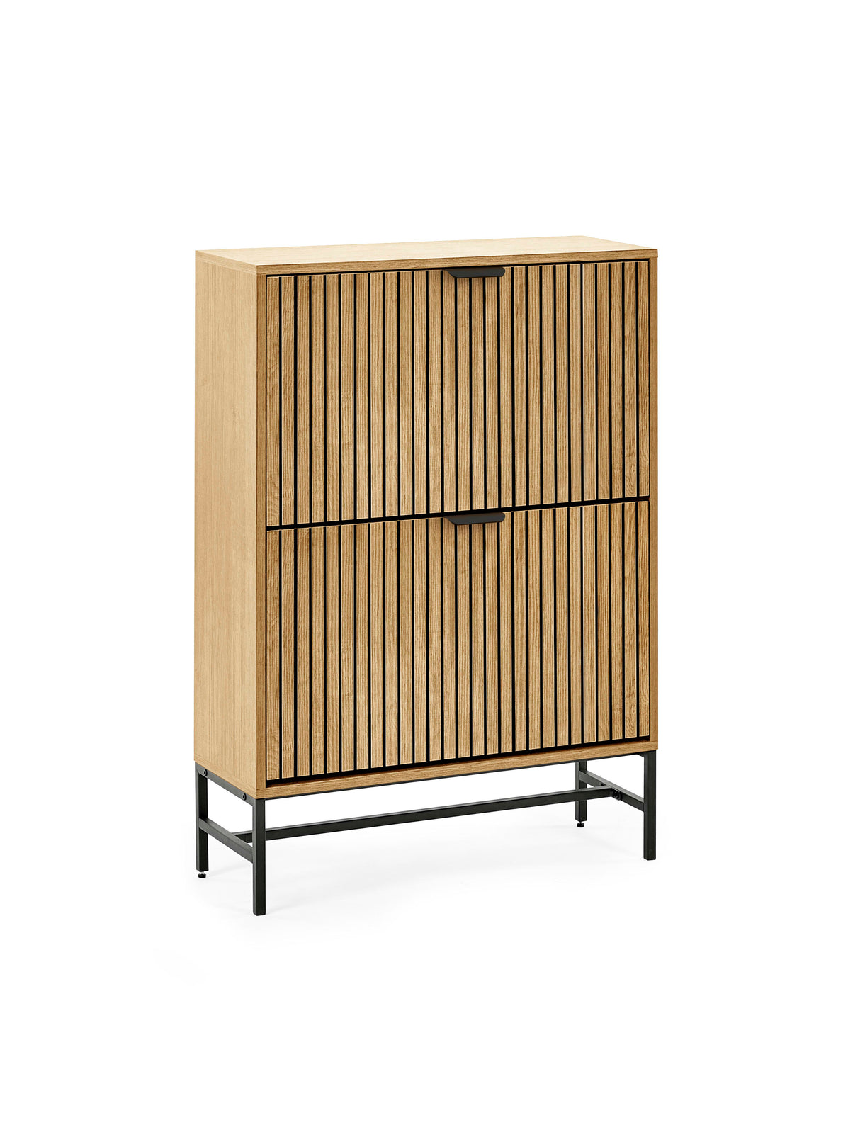 Sia Fluted Shoe Storage Cabinet