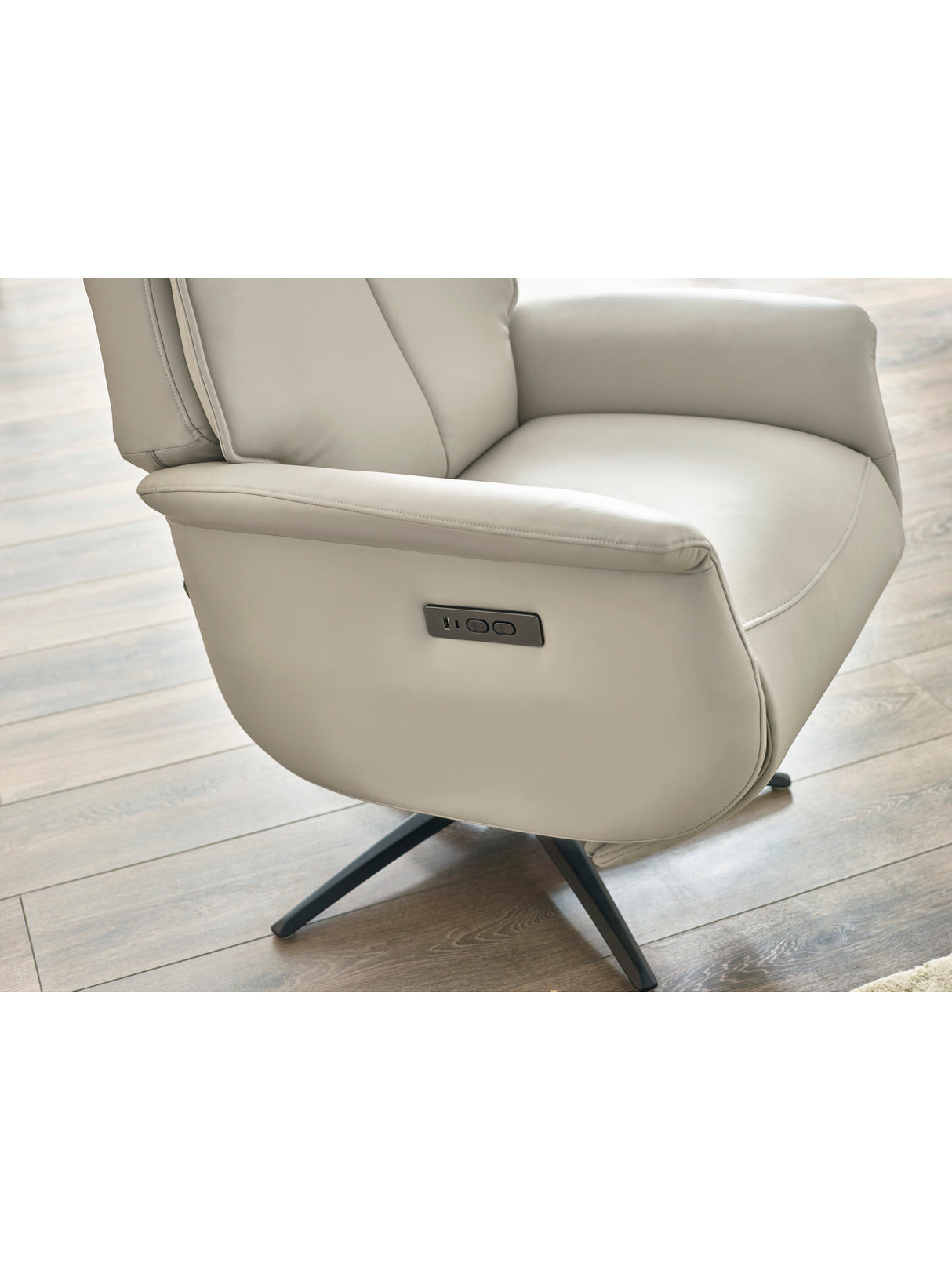 Sofia Upholstered Dual Motor Swivel Recliner Chair