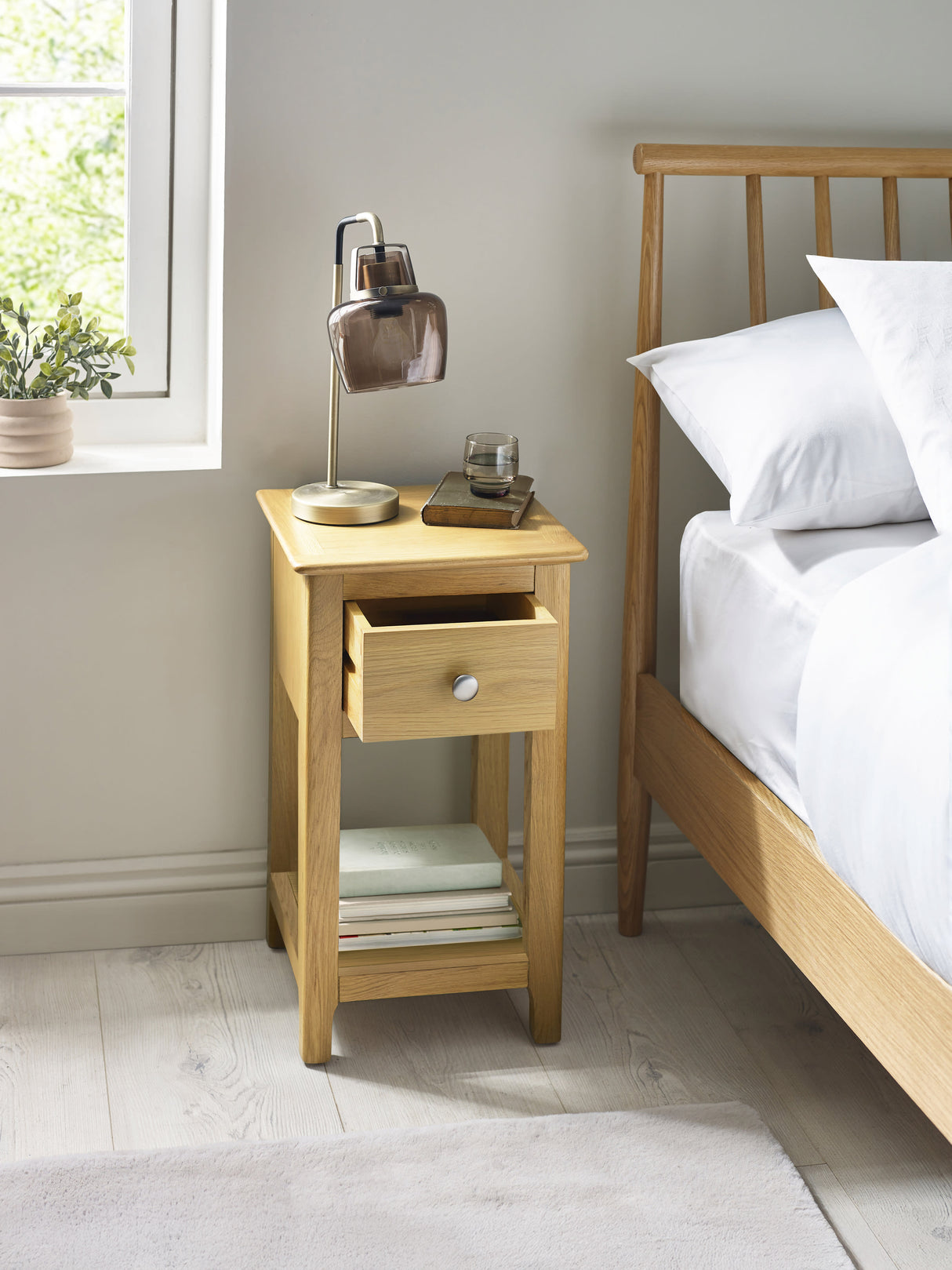 Somerset 1 Drawer Slim Bedside Table
