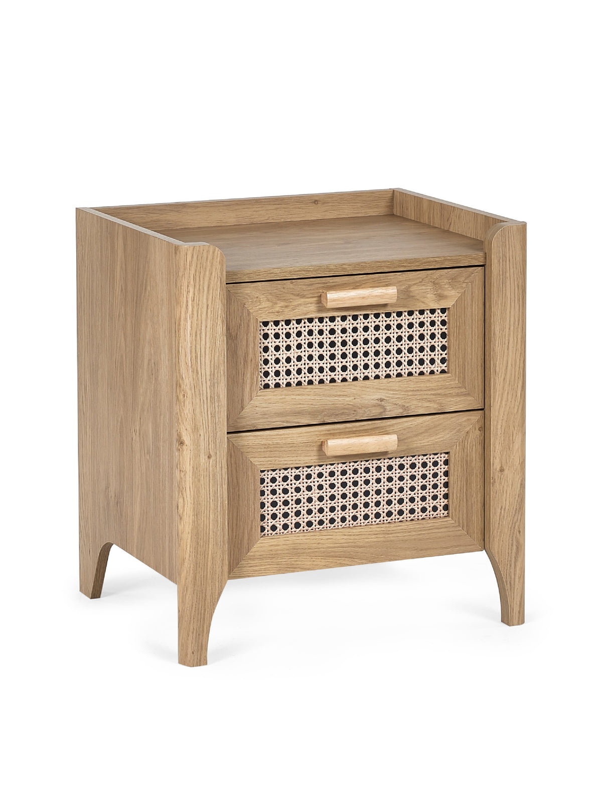 Sydney Rattan Print 2 Drawer Bedside Table
